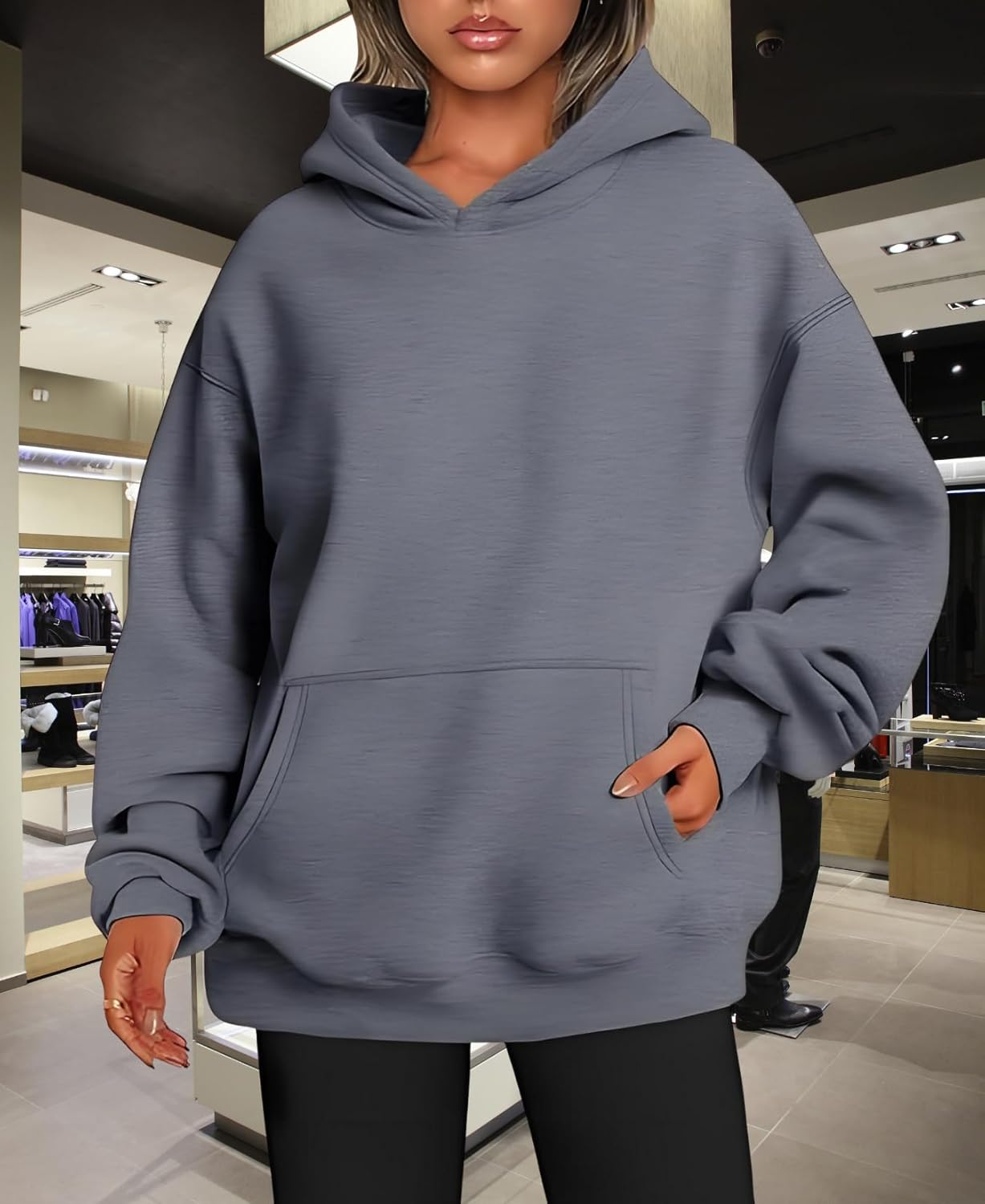 Women's Oversized Hoodie Fleece Sweatshirt Fall Winter Soft Pullover Casual Fashion Sweatshirt for Women - Image 3