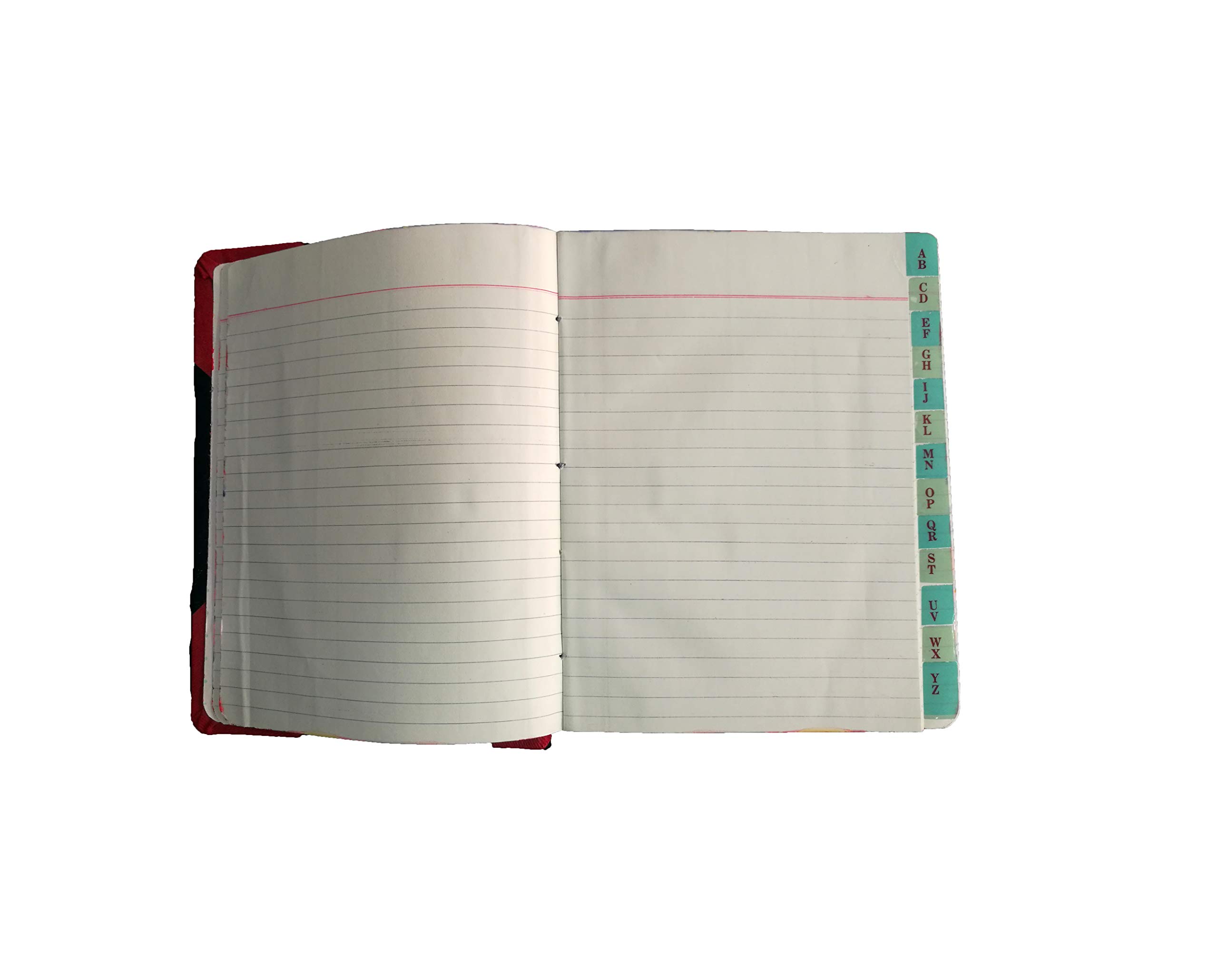LRS Half Index Account Book Short Handy Size - Copy Size - 21x17 CM - 80 GSM Paper - Red Half Canvas PVC Binding (500 Page) 2