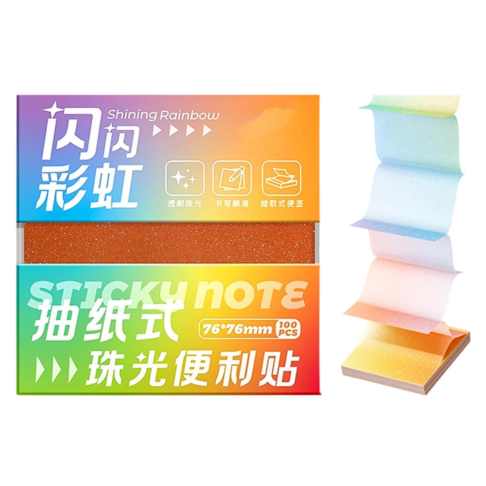 Blocco Note Adesivo Glitter 100 Fogli Memo Glitter Colorati Impermeabili