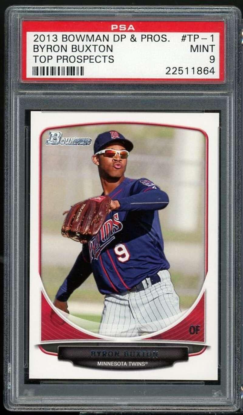 Byron Buxton Rookie Card 2013 Bowman Draft Picks Topps Prospects #TP-1 PSA 9 - Baseball Slabbed Rookie Cards