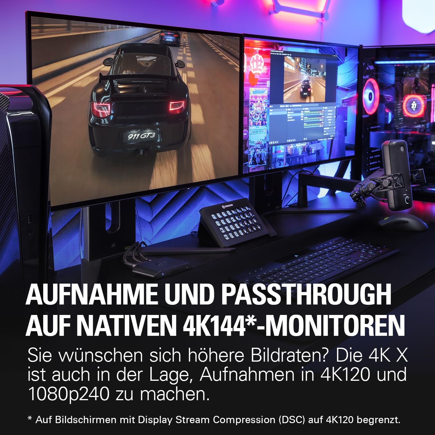Elgato 4K X - Capture bis zu 4K144 mit Ultra-Low Latency, PS5/Pro, Xbox Series X|S, Nintendo Switch 2, OBS und vieles mehr, HDMI 2.1, VRR, HDR10, USB 3.2 Gen 2, für Streaming & Recording, PC|Mac|iPad