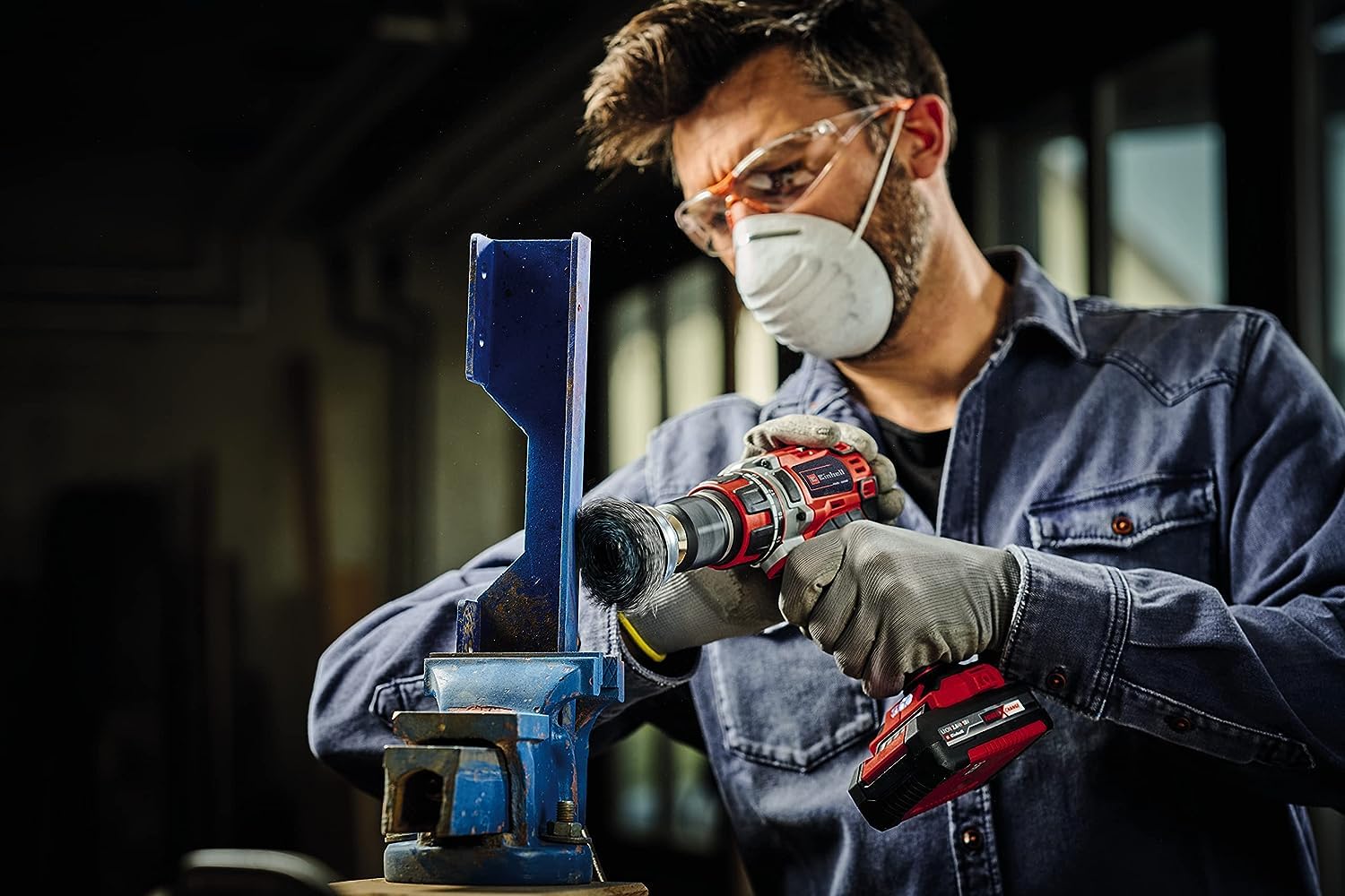 Einhell Professional Akku-Bohrschrauber TP-CD 18/50 Li BL Kit Power X-Change (18 V, Brushless, 50 Nm, 2 Gang, 13 mm Bohrfutter, inkl. 2x 2,0 Ah Akkus + Ladegerät)