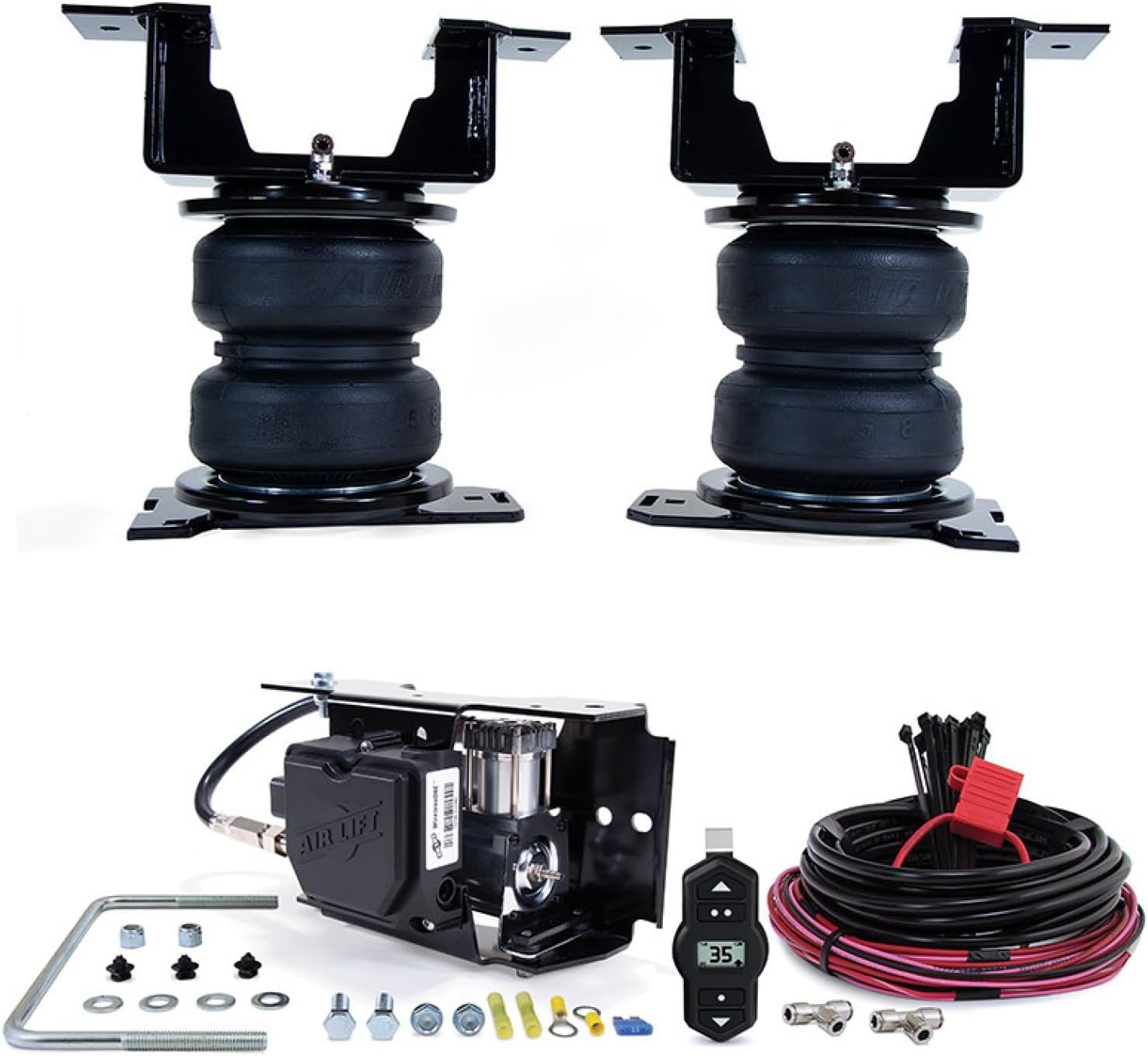 Air Lift LoadLifter 5000 Ultimate Kit & WirelessOne 2nd Gen Air Compressor System with EZ Mount fits 2019 2026 Silverado 1500 (LT Trail Boss) Sierra 1500 (AT4) 4WD | TrendsAuto Decal | 88388 25980EZ