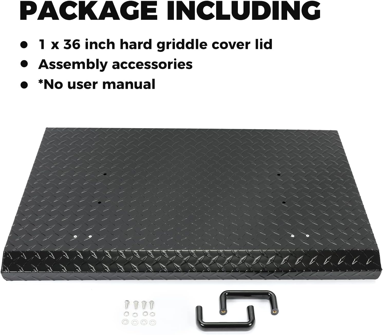 HECASA Griddle Hard Top Lid Black Grill Cover with Handle Outdoor Home BBQ Hood for 36" Front or Rear Grease Griddle 36 Inch