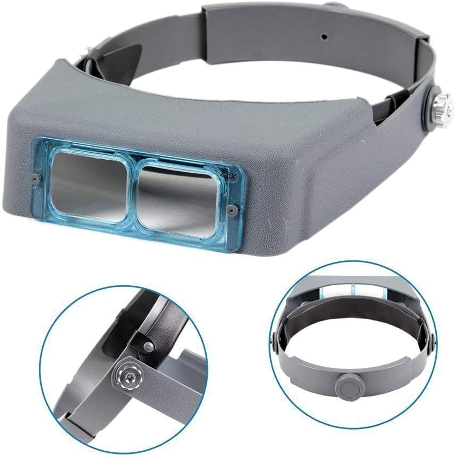 Lupa De Diadema, Lupa Digital De Mano, Lupa De Diadema con Lámpara Led para Joyeros Y Relojeros, 1.5X 2X 2.5X 3.5X, Lupa De Lectura Montada En La Cabeza, Visor De Joyería,