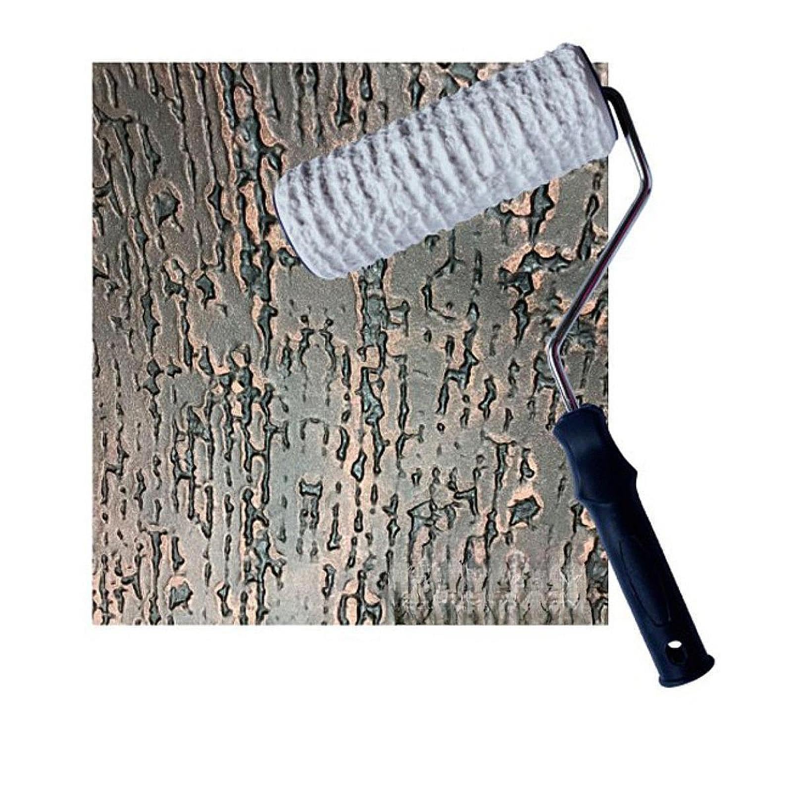 Homyl Rodillo Decorativo de Pintura con Mango Práctico Superficie de Caucho para Texturizar Paredes Y Suelos Fácil Limpieza Y Uso Cómodo Adecuado para Decor, Style a