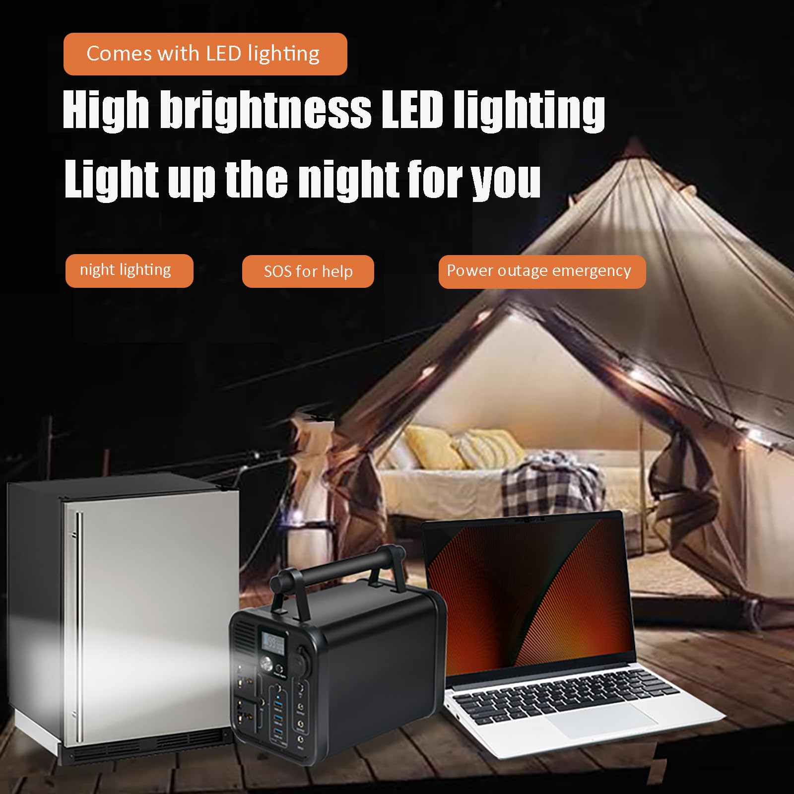 Centrale électrique Portable 600 W, 567 Wh/157 500 mAh, avec Prise Secteur, générateur Solaire à Onde sinusoïdale Pure pour Camping-Car en Plein air