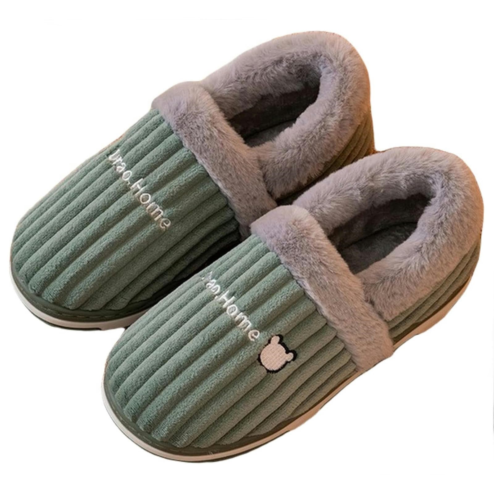 Ciabatte Donna Invernali Inverno Unisex House Esterno Interno A Coppia di Appartamenti Casual Casual-green-38-39