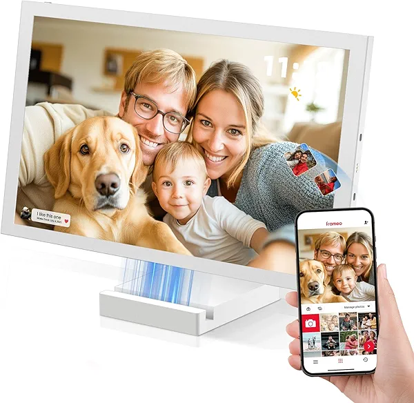 NGTeco WiFi Digital Picture Frame with 64GB Storage, 10.1" HD Touch Screen Digital Photo Frame, 5000mAh Battery, Share Photos/Videos Instantly via Frameo App