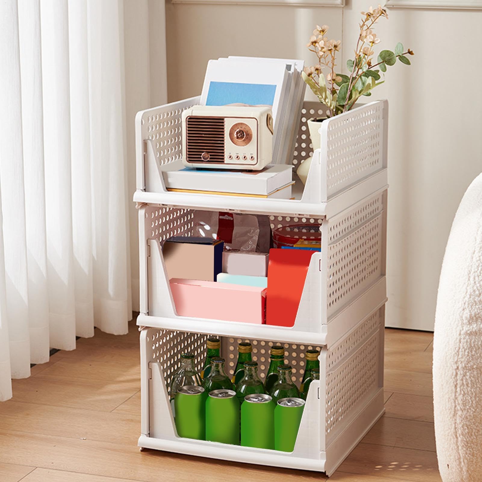 Faltbare Aufbewahrungsbox für Schrankorganizer,Faltbare Schrank-Organizer Faltbare Schubladenorganizer, Aufbewahrungskorb, Platzsparende Multifunktionsbehälter p