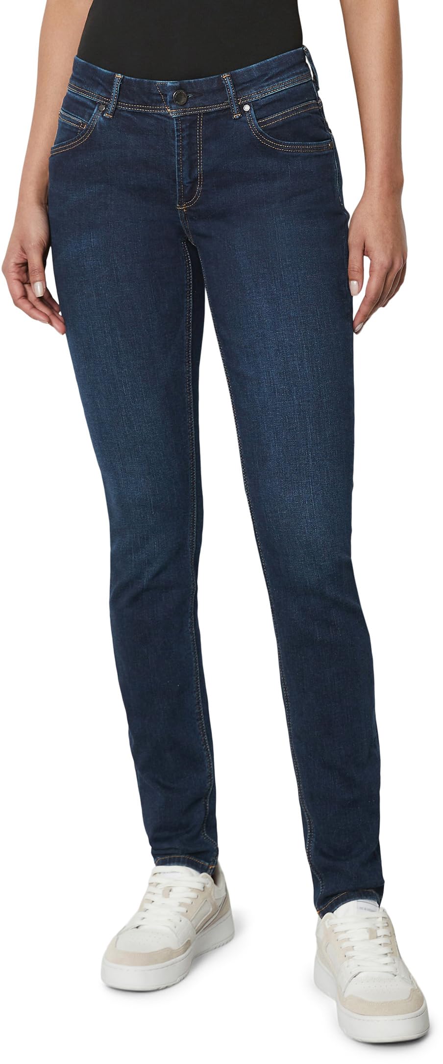 Marc O'Polo Damen lässige Damen Jeans, Damen Hose im Used-Look, hochwertige Denim Jeans mit schmalem Schnitt B41914412075