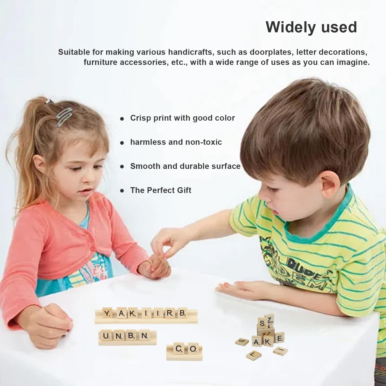 500 Lettres En Bois Scrabble - Alphabet Pour Bricolage, Apprentissage, Jeux Éducatifs