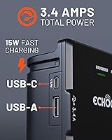 Vista 2 de ECHOGEAR Toma de pared con protección contra sobretensiones - Alimenta y protege 8 dispositivos con 6 enchufes AC giratorios y 2 puertos USB