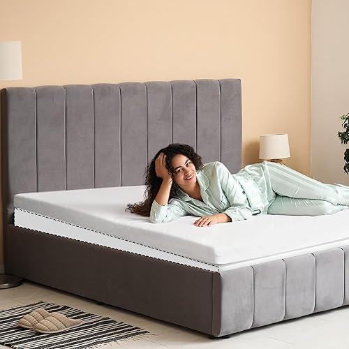 Miniatura 6 de Cuña de colchón, cuña inclinada doble de 5 pulgadas para reflujo ácido, dolor de cuello y espalda, ronquidos, elevador ajustable debajo del colchón