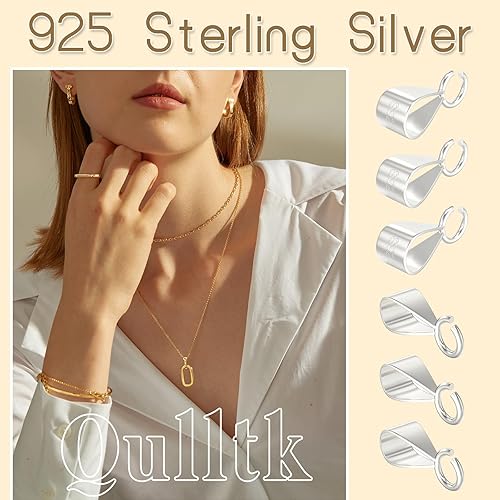 Miniatura 6 de 6 piezas de plata de ley 925 con cierre deslizante y cierre de fianza con bucle cerrado, fianzas S925 para fabricación de joyas fabricadas en Italia