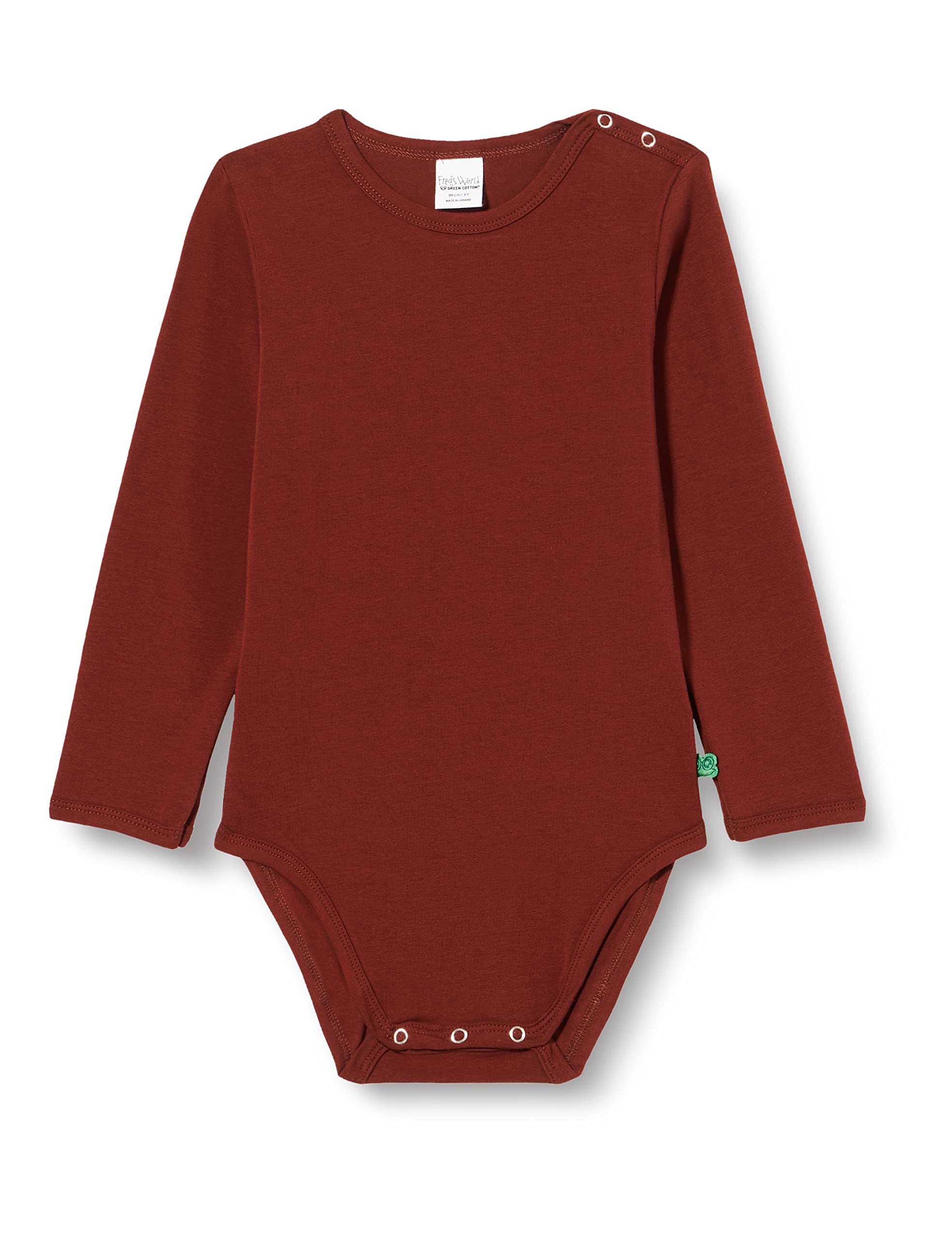 Fred's World by Green Cotton Unisex Baby Alfa Shaping Bodysuit, Fudge, 0-3 Months