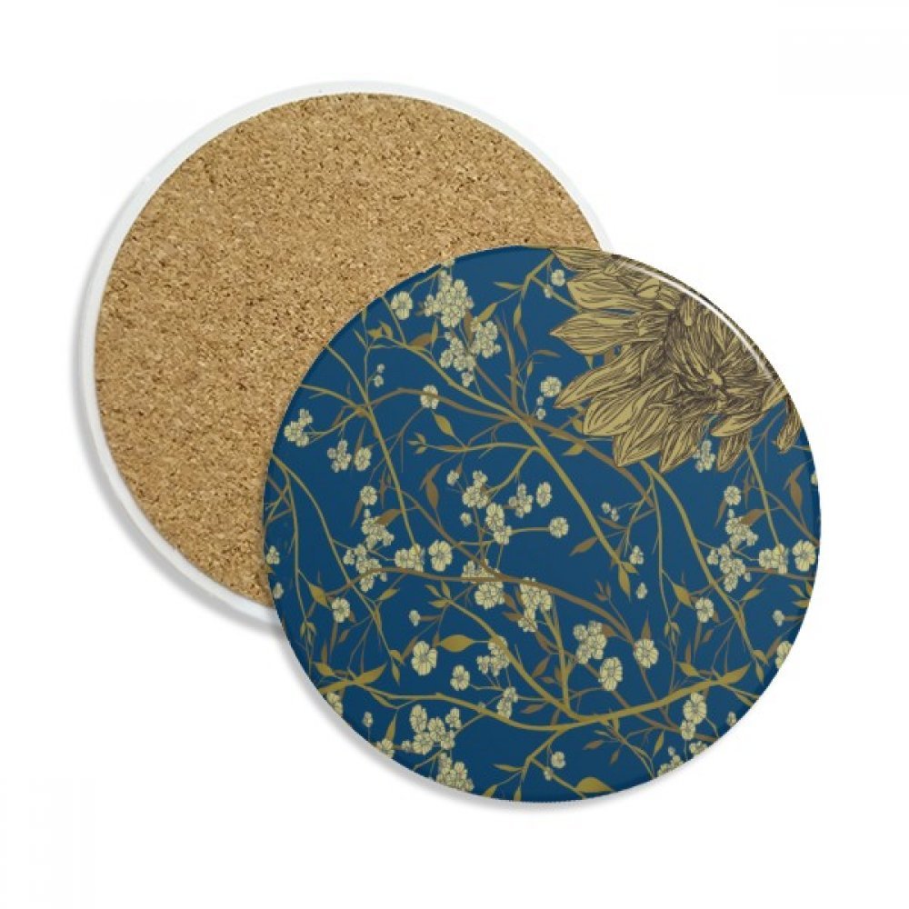 Cadeau multicolore dessous de verre chrysanthème céramique 2Pcs