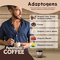 Vista 5 de Melting Forest Mushroom Coffee, with 7 Functional Mushrooms, Cacao, Rhodiola, L-Theanine, Reishi & Lion's Mane, Stress Relieving, Focus, Cognitive