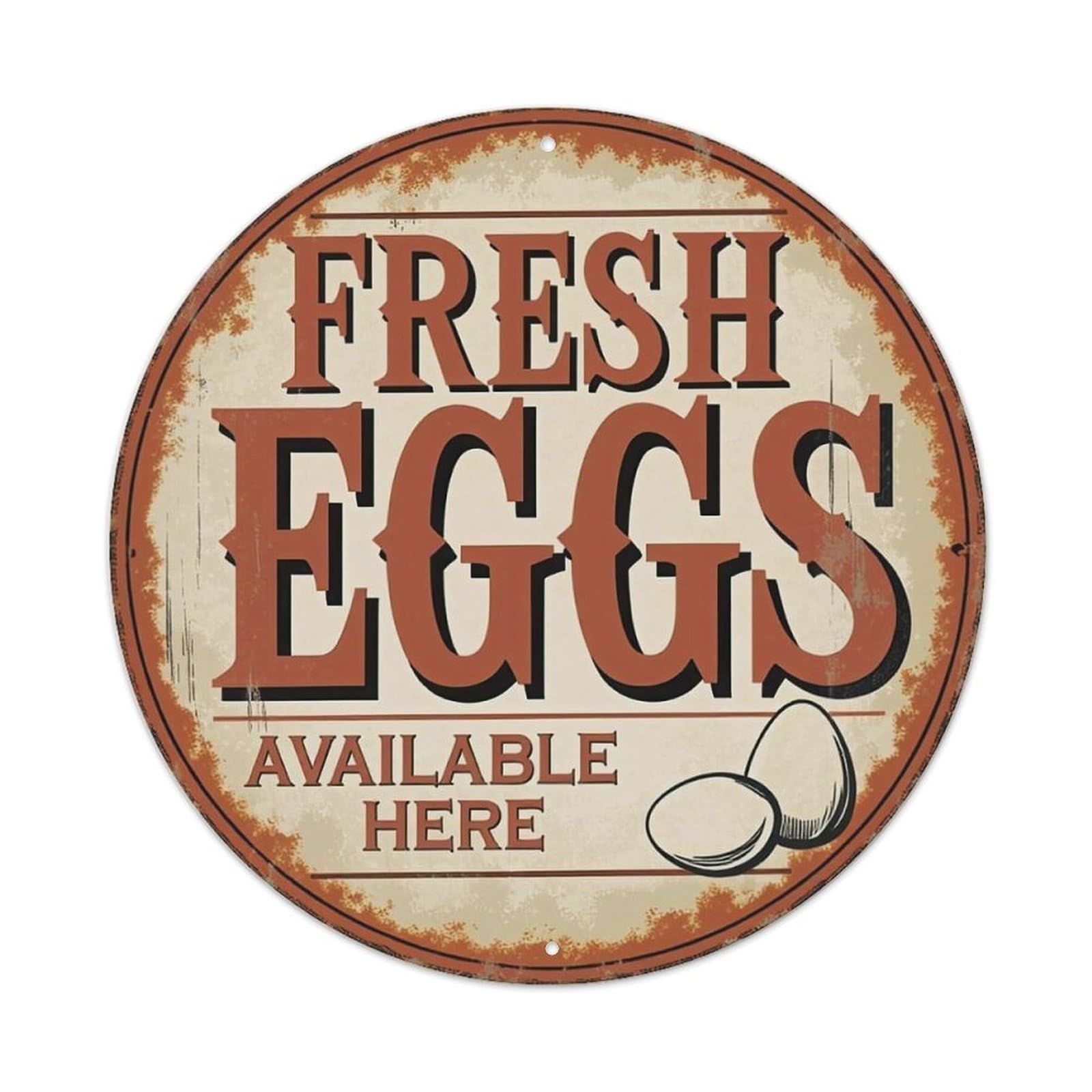 Fresh Eggs Available Here Metal Tin Sign