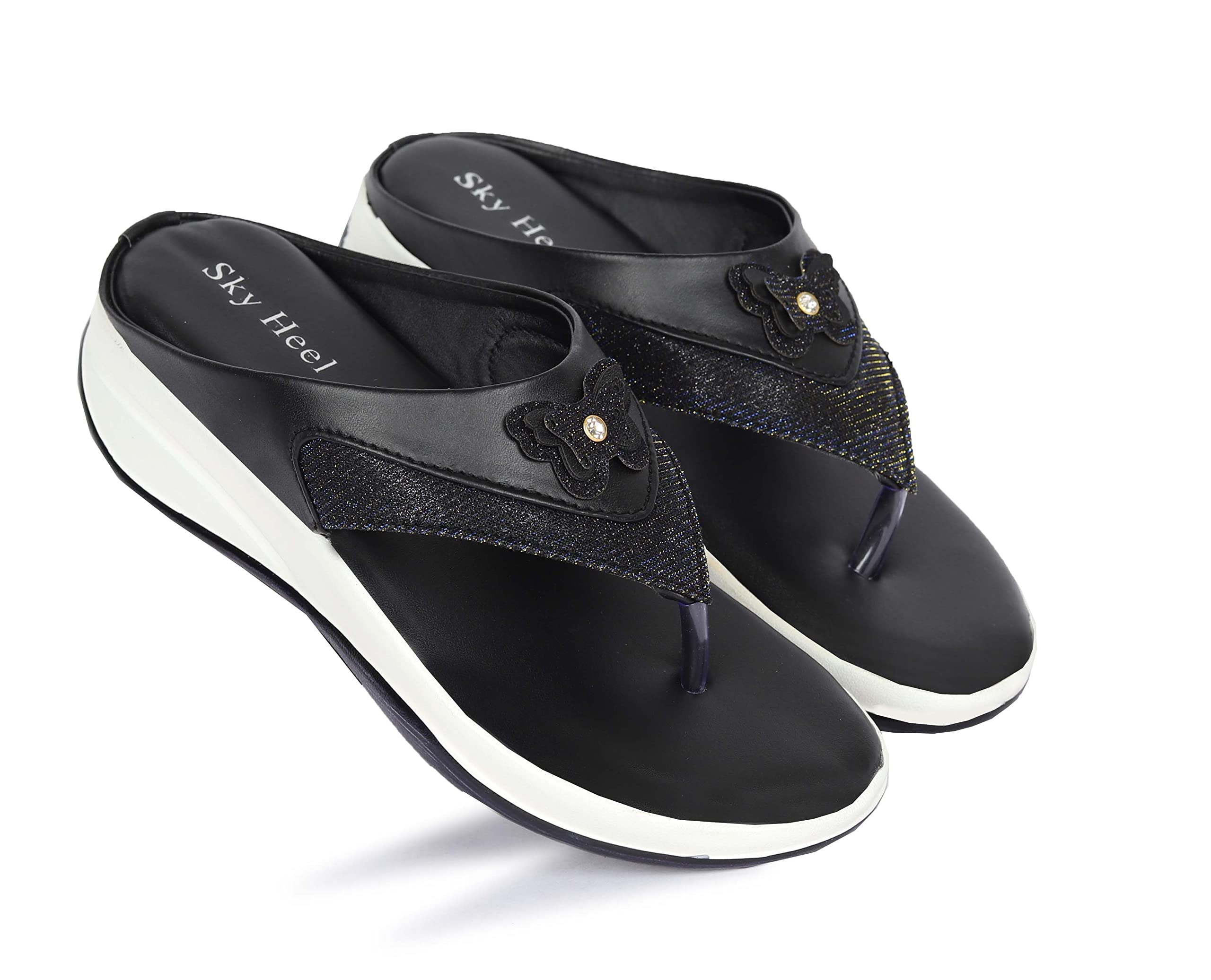Skyheel Latest Collection, Flats for Women Casual | Daily Use Slipper Or Special Occasion Flat slipper (Black, numeric_4) (B0BXJKCNPJ) Amazon Price History, Amazon Price Tracker