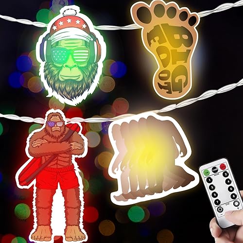 Miniatura 7 de Sasquatch - Tira de luces, regalos Sasquatch para hombres y mujeres, luces operadas por USB de 16.5 pies con control remoto y temporizador, luces de