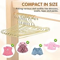 Vista 31 de Garment Rack Black Felt Hangers Mini Clothes Hangers 10Pcs Metal Doll Clothes Mini Doll ES Hanger Coat Accessories ES ES