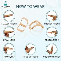 Vista 1 de Dr. Clarke's Original Wishbone - Férulas para dedos – Tamaño 7, 8, 9 – Paquete de 3 – Férula para dedos, férula para pulgar, dedo medio, meñique