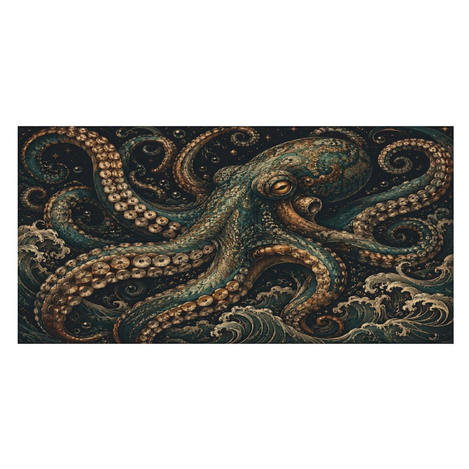 Anceky Ocean Octopus Waves Deep Sea Oversized Beach Towel Quick Dry Sand Free Microfiber Travel Towel Lightweight Multi Purpose Beach Blanket Pool Gym Bath Towel 63x31 in