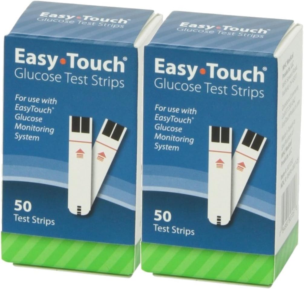 Easy Touch Diabetes Testing Kit - Easy Touch Meter, 100 Easy Touch Blood Glucose Test Strips, 100 Slight Touch Lancets 30g, Lancing Device and 100 Easy Comfort Alcohol Pads