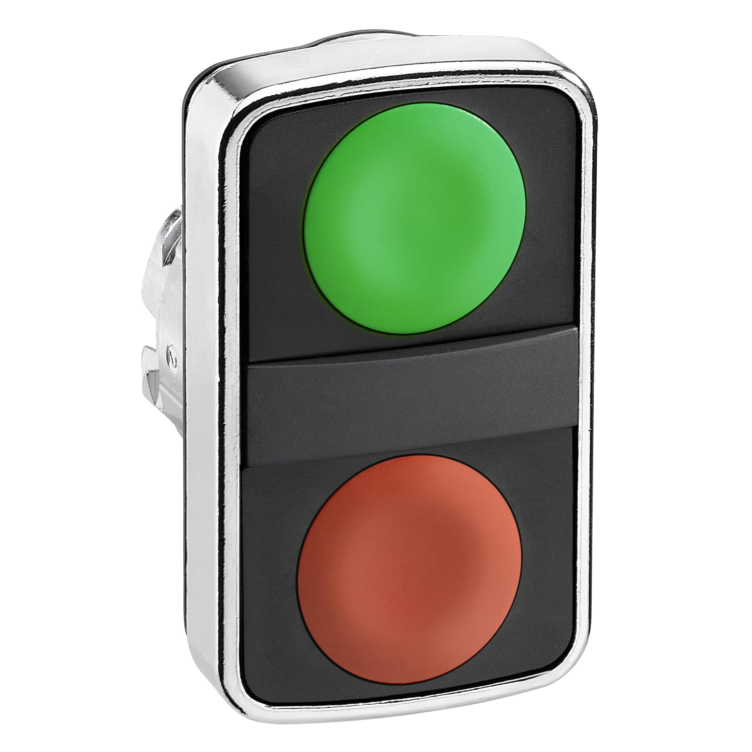 Schneider Electric ZB4BA7340 Cabeza Pulsador de dos Acción Diámetro 22, sin Marca IP66, IP69 K, Verde y Rojo