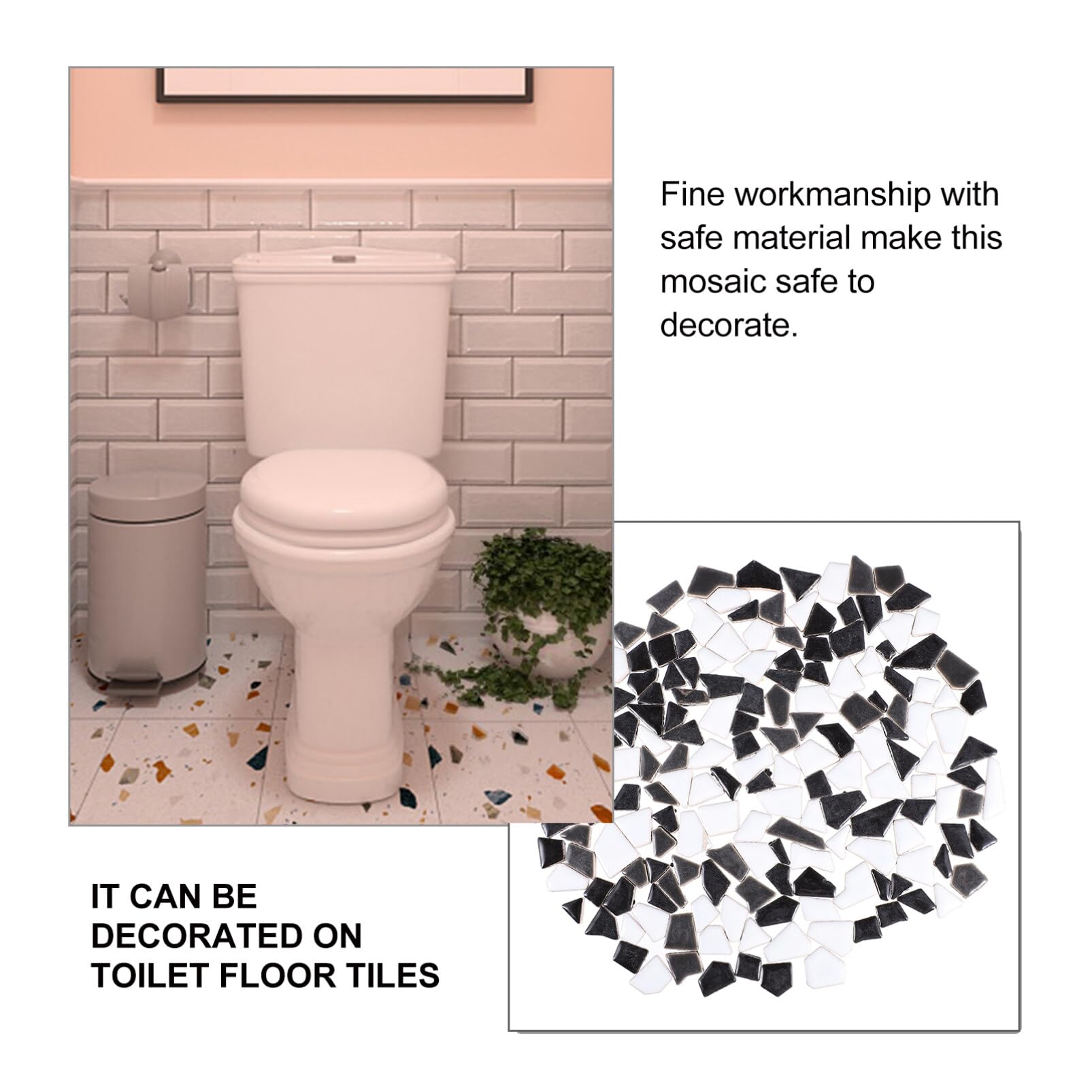 DECHOUS Piastrelle di Ceramica per Mosaico DIY da 200g, Tessere Irregolari Smaltate Bordi Uniformi, per Decorazioni Creative in Casa e Parco
