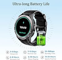 Vista 8 de VIRAN Relojes inteligentes militares para hombres, reloj inteligente resistente al agua 5ATM con llamada Bluetooth (respuesta/llamada de marcación)