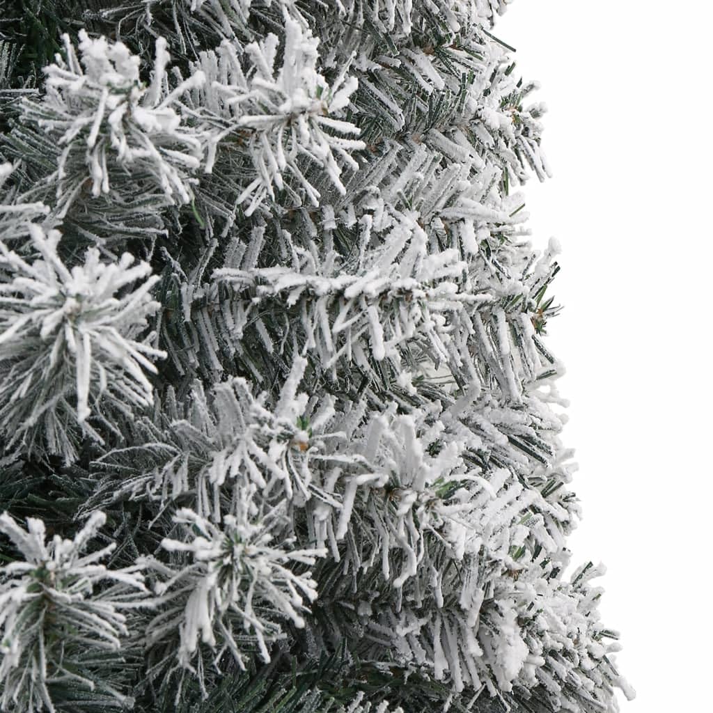 vidaXL Albero di Natale Sottile con Base e Neve Floccata 270 cm PVC