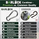 Heavy Duty Stainless Steel Spring Snap Hook | 8MM Thick Locking Carabiner for Gym, Camping, Hiking Wire Ropes & Outdoor Use (Pack of 4) gallery image