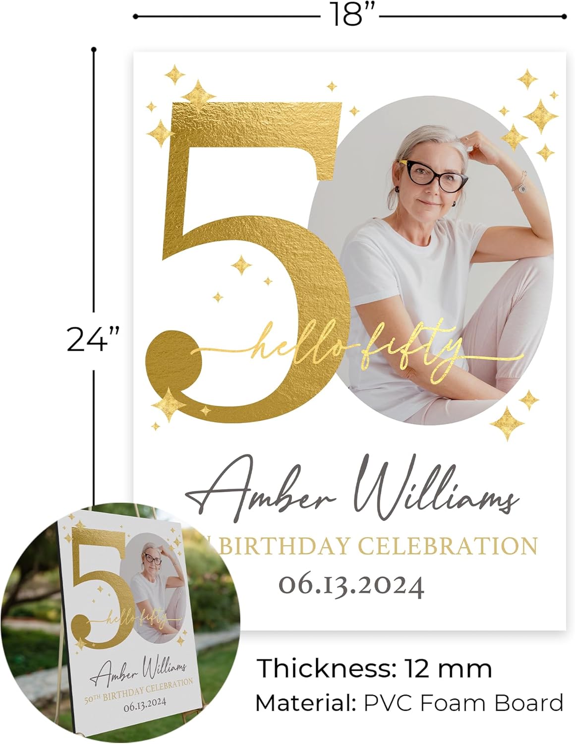 18"x24" Custom Welcome Sign for Party, Personalized Welcome Sign for Birthday Party, Custom Sign in Acrylic, Foam Board, or Coroplast Welcome Signs B (Design E)