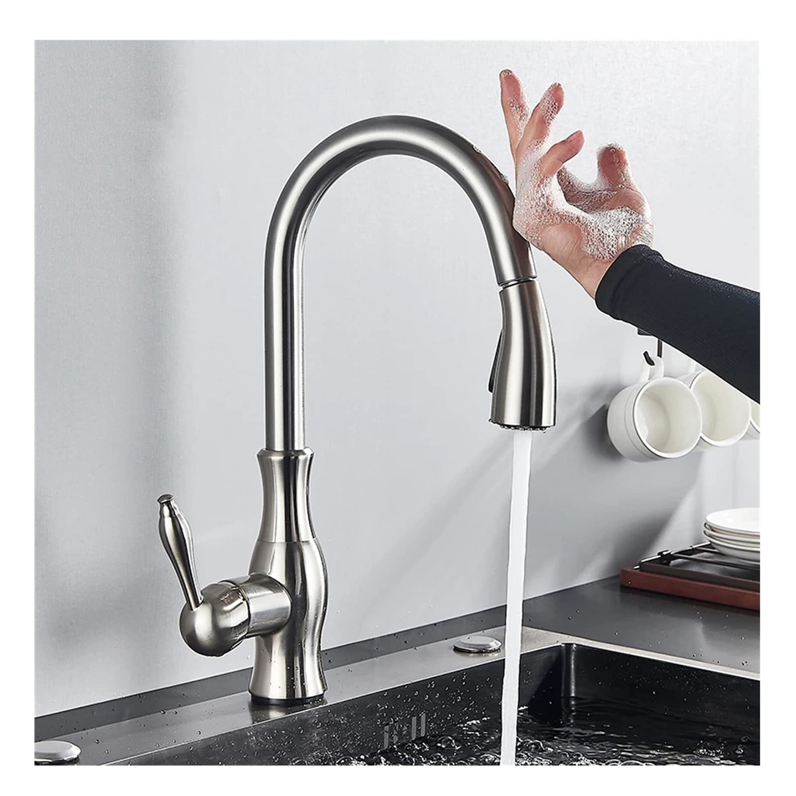 Rotation à 360 degrés pour ce robinet mitigeur de cuisine tactile