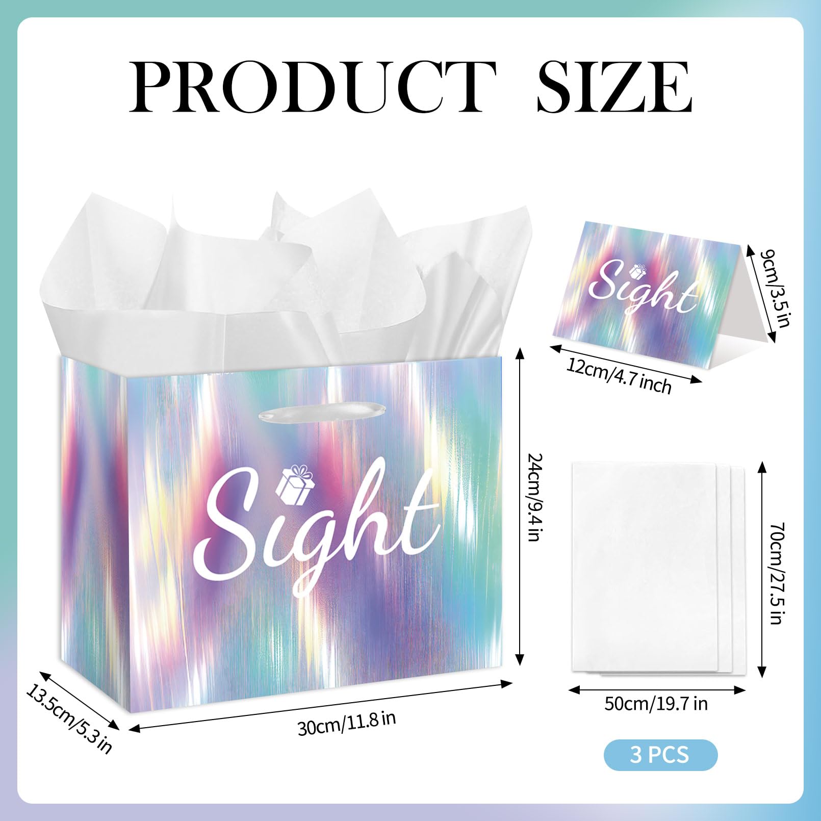 Large 5 Senses Gift Bags For Him Her - Sight Smell Touch Taste Sound Gift Bags with Cards & Tissue Paper for Wedding Favors, Birthday Party Gifts, Birthday, Anniversary, Mother'S Day, Valentine'S Day