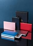 VULKIT Credit Card Holder RFID Blocking Slim Card Wallet Pop up Card Case Aluminium for Men or Women Black