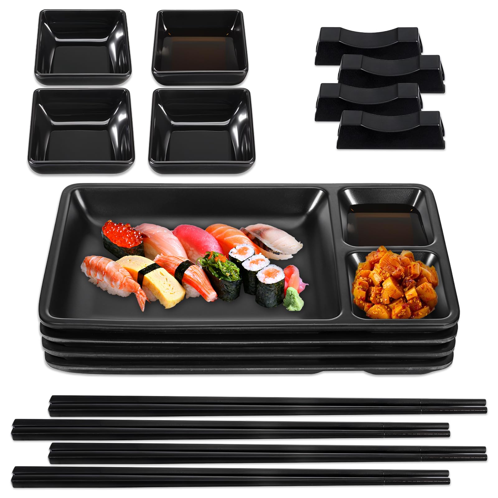 すしページ Amazon.com | 16 Pcs Japanese Sushi Plate Set Sushi Serving