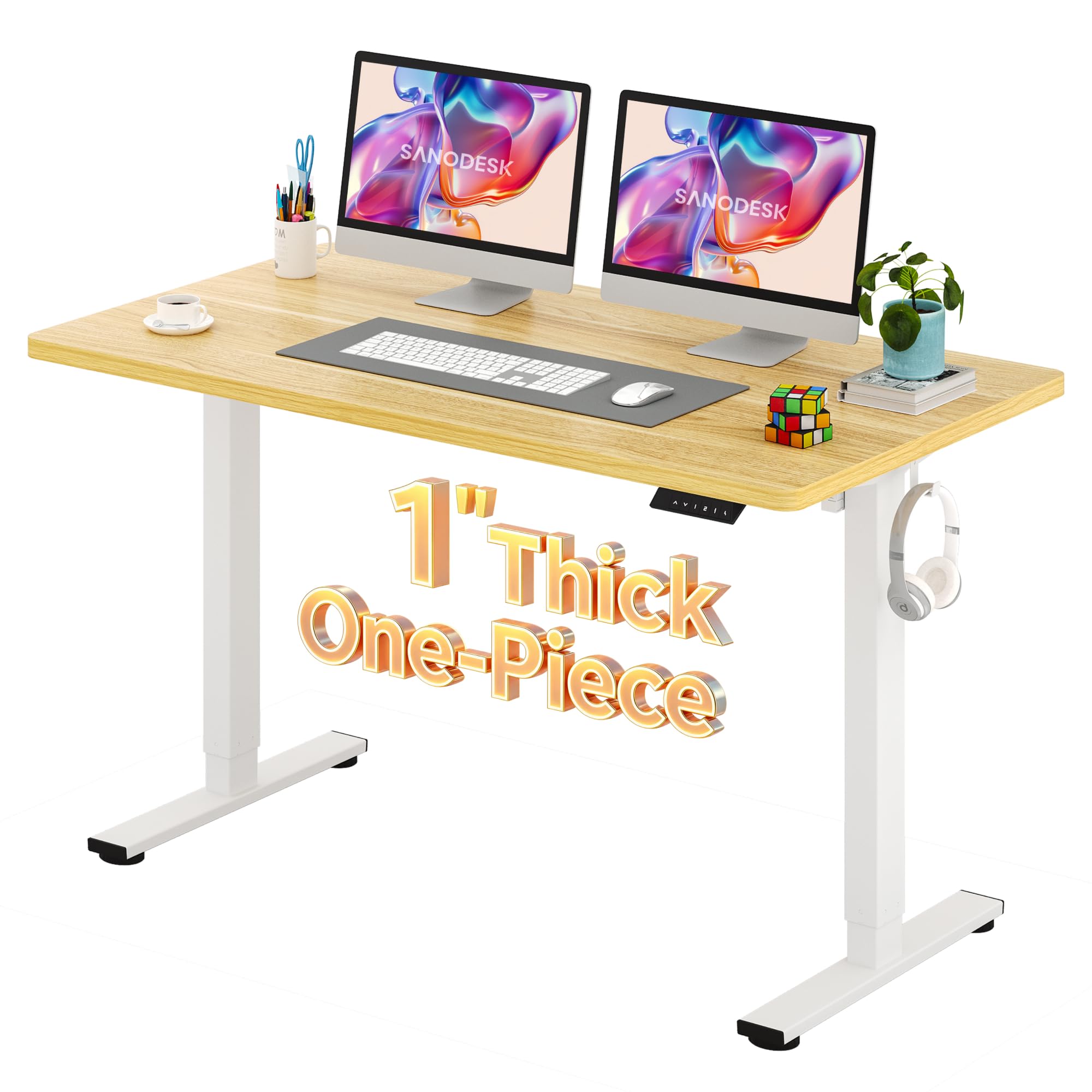 SANODESK One-Piece 1'' Thick Height Adjustable Standing Desk 55''x28''