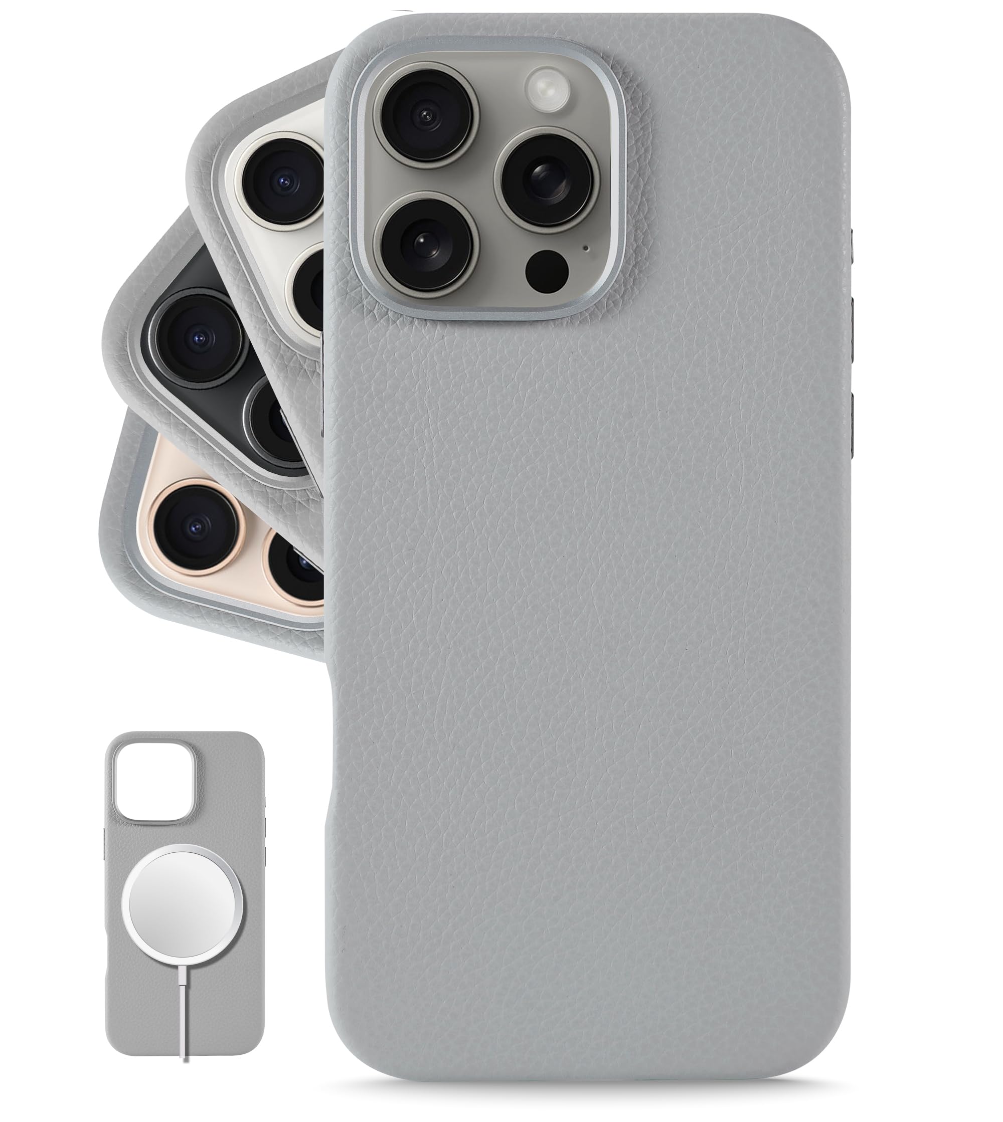 LONLI Urban, for iPhone 16 Pro, European Genuine Pebble Leather Phone Case, European Elegance, Modern Design