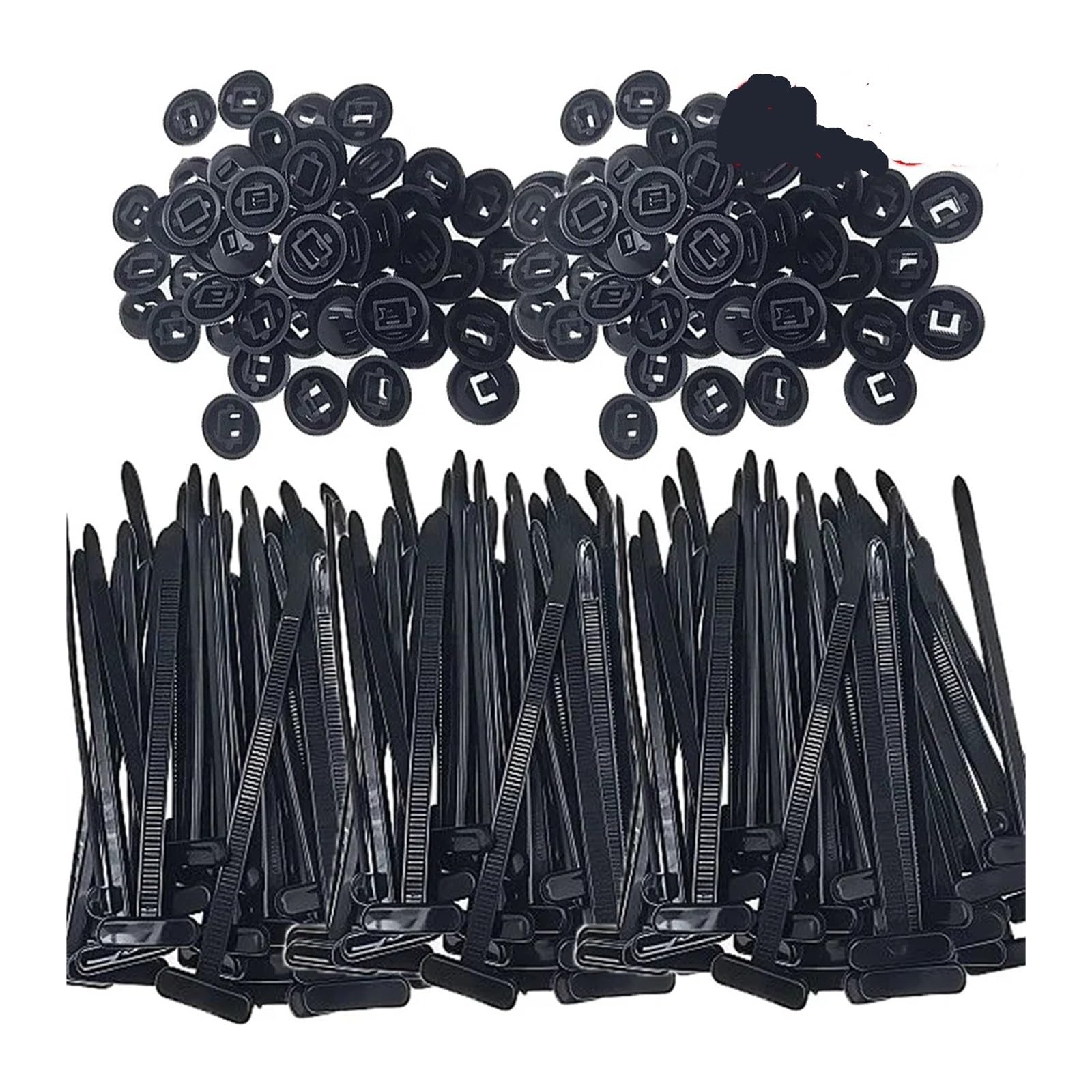 1/600 set di fascette fermacavi universali in nylon con fibbie for auto, resistenti, con supporto for fascette fermacavi, clip di ricambio for viti di fissaggio automatico(600set)