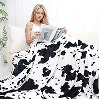 Vista 76 de Fleece Blanket King Size - Oversized Soft Plush Cow Print Throw, Full Size Blankets for Bed & Couch - Lightweight Cute Country Home Decor