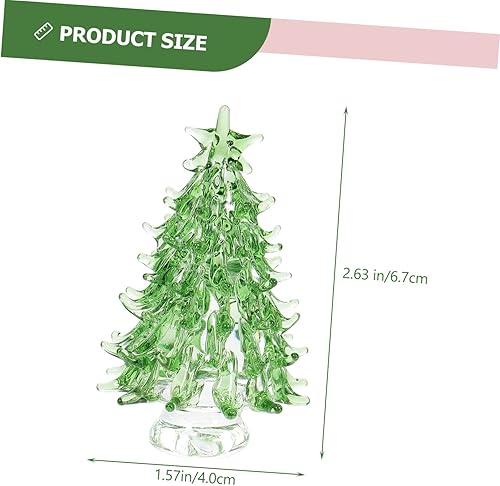 Miniatura 8 de Mini figura de árbol de Navidad, decoración de escritorio de cristal para alegría, diseño de árbol de Navidad iluminado para decoración festiva
