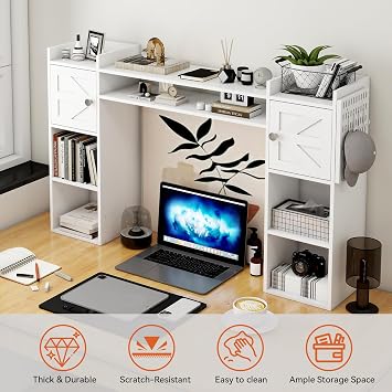 ELECWISH Desktop Bookshelf, Desk Shelf for Computer Desk, 45, 8 Tier