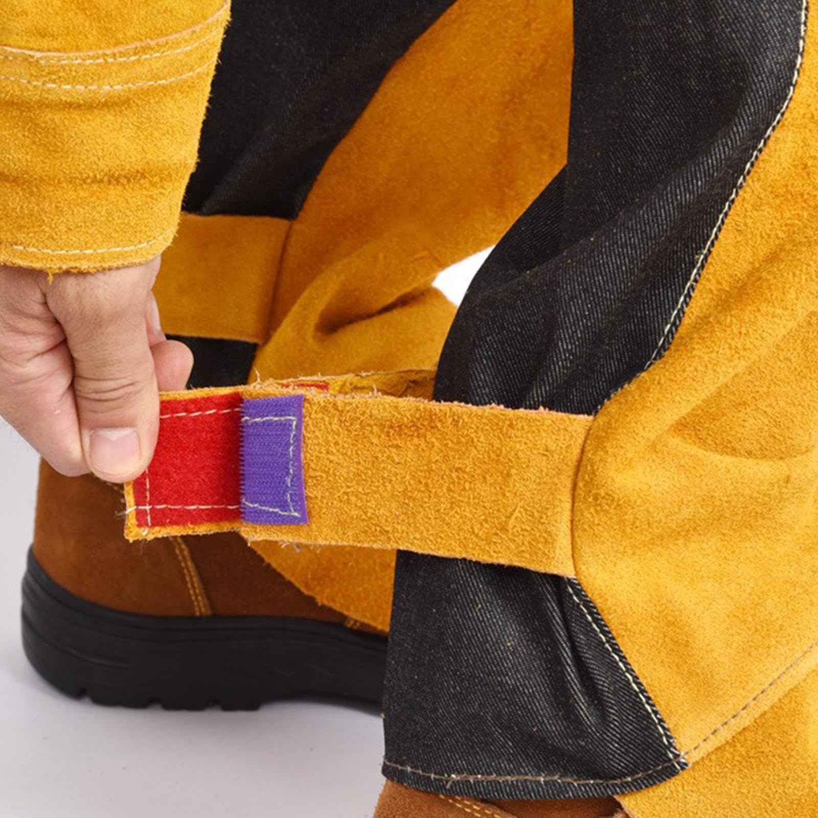 Set di Attrezzatura per Saldatura con Giacca E Pantaloni in Pelle, giallo, l