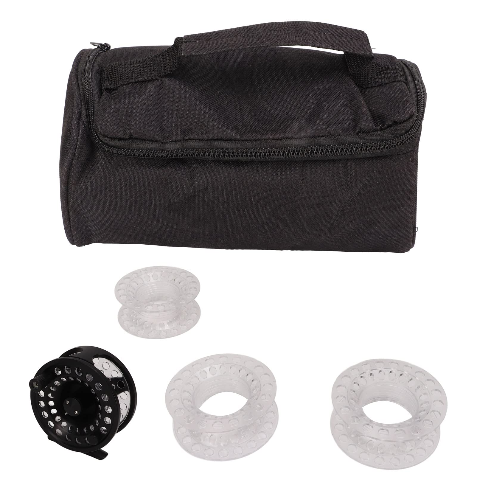 Carrete de Pesca con Mosca ZenithAur 5/6 Negro con recuperación Reversible de Mano Izquierda/Derecha para Pesca en Agua Salada, un diseño de aleación de Aluminio de Eje Grande