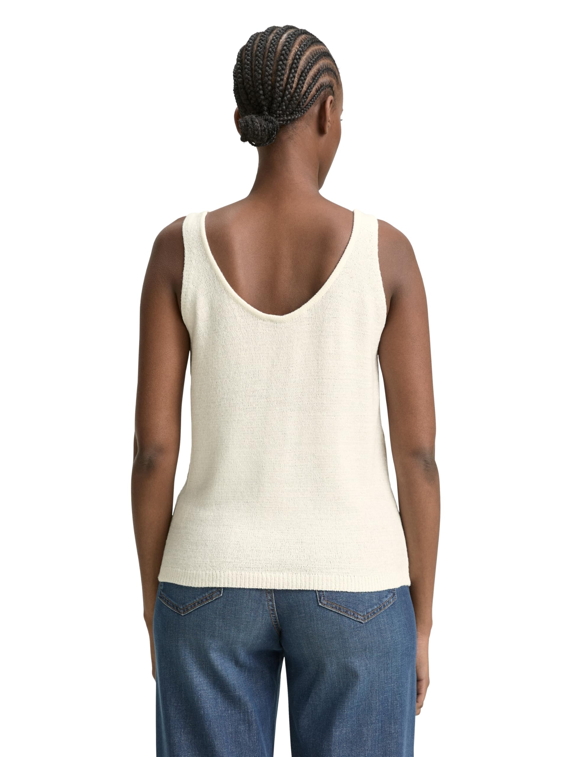 Tom Tailor Denim Damen Stricktop mit V-Ausschnitt