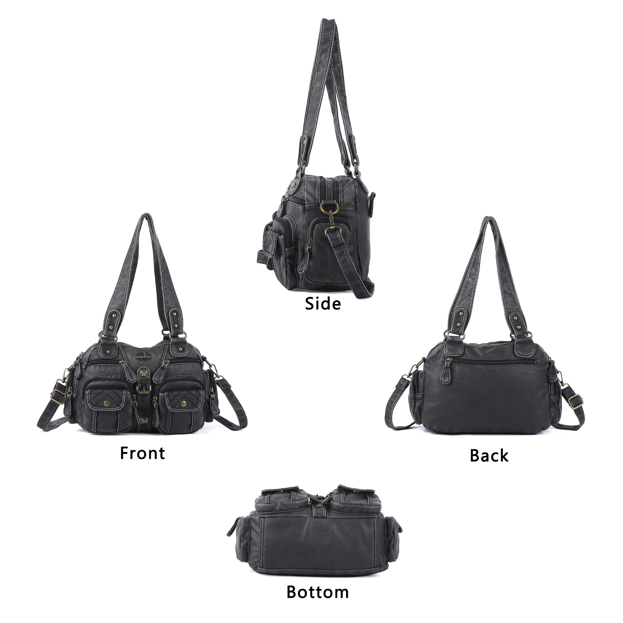 Angel Kiss Handtaschen, Umhängetaschen, Damen, Leder, große Kapazität, Umhängetasche, Damen, PU-Leder, mit verstellbarem Schultergurt, Messenger-Tasche für Büro, Shopping, Reise