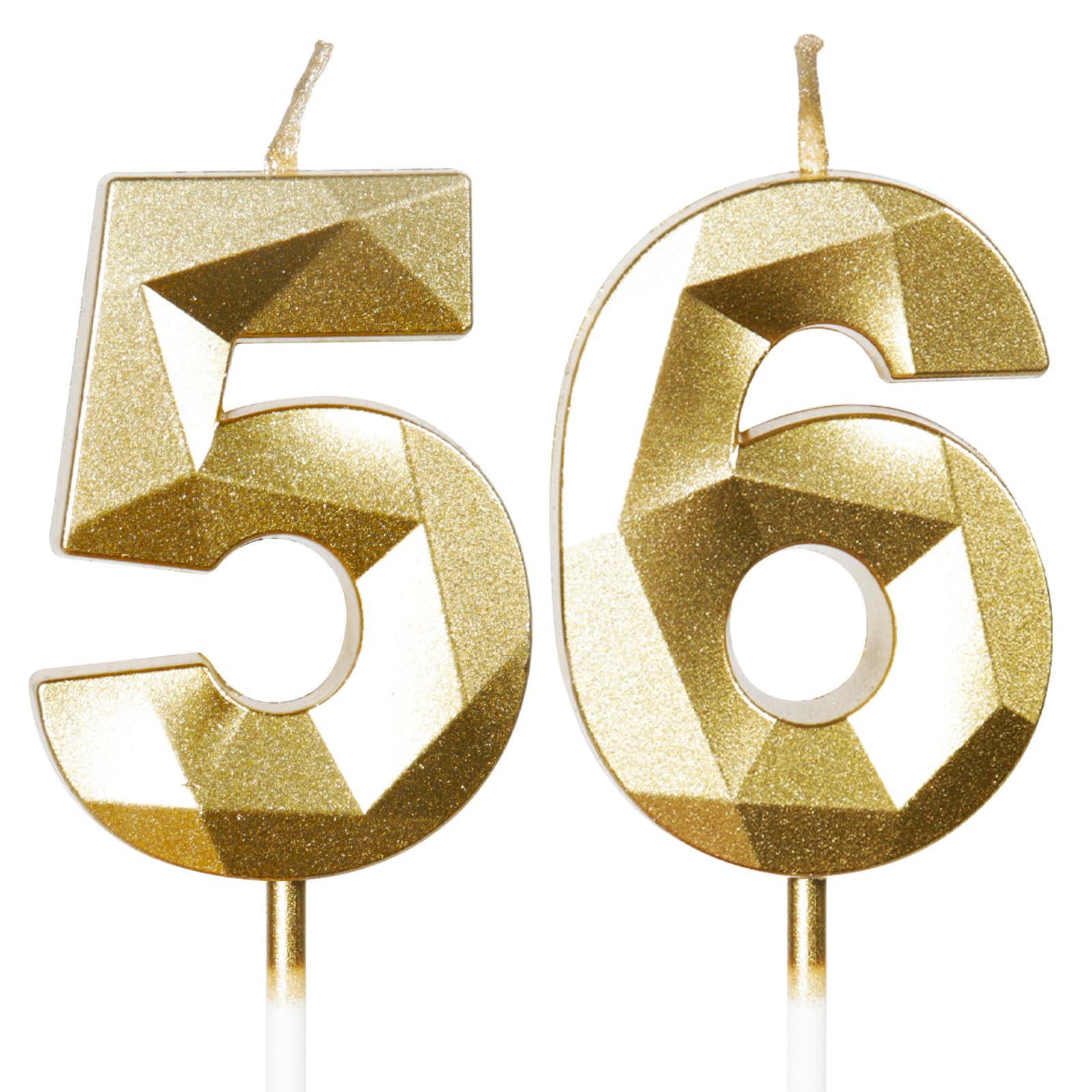 Yiran 50th Birthday Candles, Gold Number 50 Happy Birthday Candles, Cake Topper Decorations for Birthday Party, Wedding Anniversary Celebration Supply — view 158